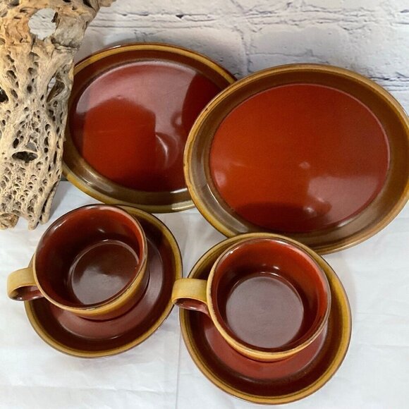 Vintage Mikasa Potters Art Coffee Dessert Set 6 Piece MCM - Picture 3 of 7